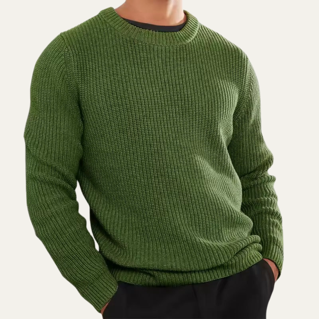 Men’s Ribbed Wool Blend Knit Sweater