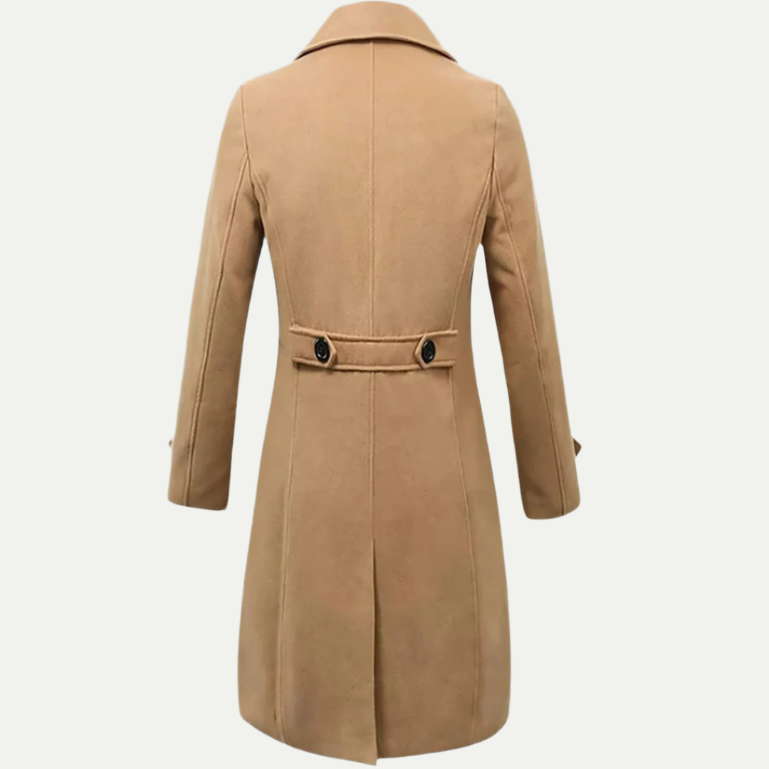 Men’s Classic Wool Double Breasted Long Peacoat