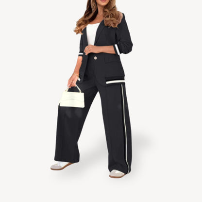 Two-Piece Striped Blazer Suit Women