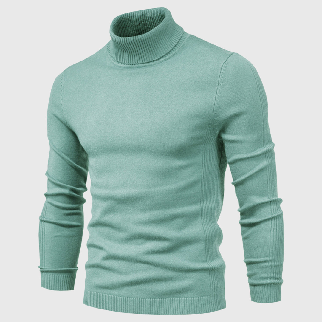 Men’s Plain Knit Turtleneck Sweater