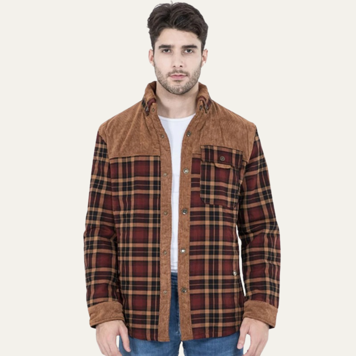 Men’s Solid Fleece Hoodie with Sherpa Lining