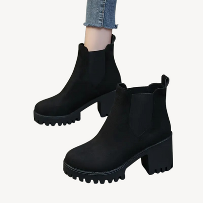Orthopedic Chunky Heeled Ankle Boots