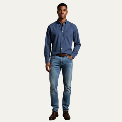 Men’s Casual Button Up Shirt and Denim Outfit Set