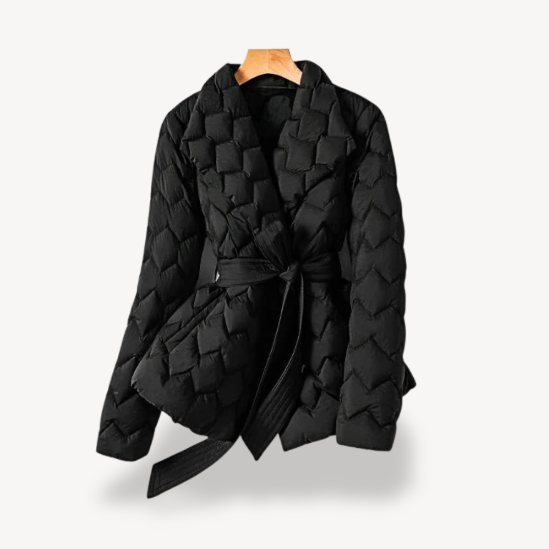 Women’s Quilted Puffer Belted Jacket