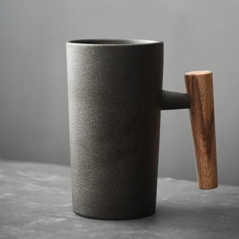 Earthy Ceramic Coffee Mugs Natural Stone Collection