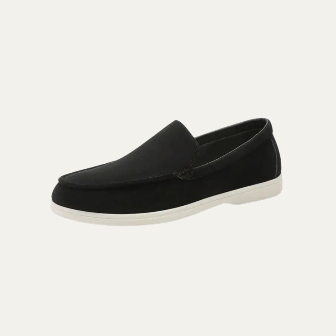 Men’s Suede Driving Moccasins with Metal Keeper Detail