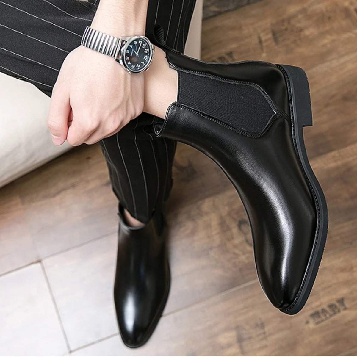 The Cobblestone Men’s Classic Ankle Slip On Leather Boots