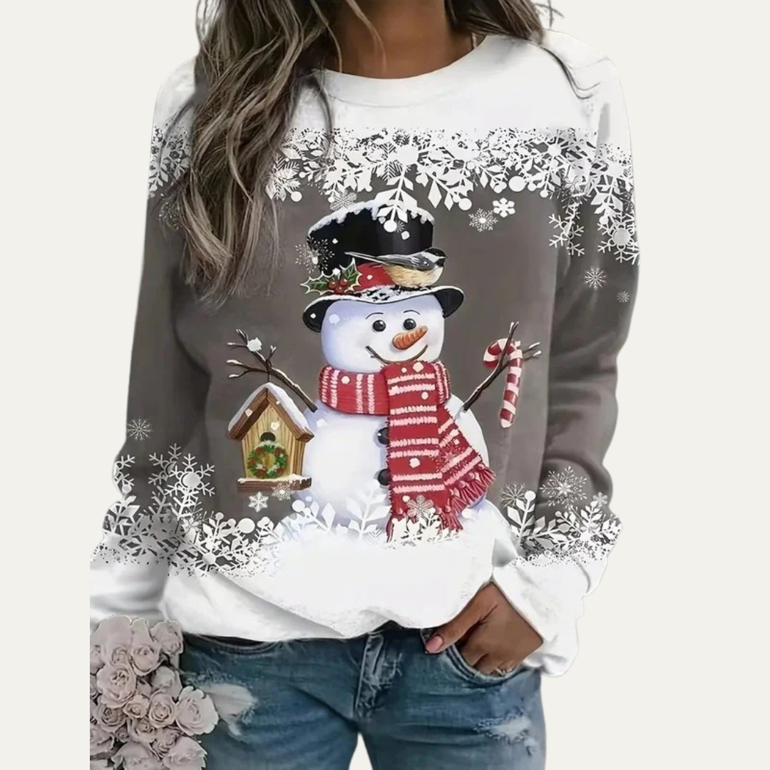 Women’s Festive Snowman Crewneck Sweatshirt