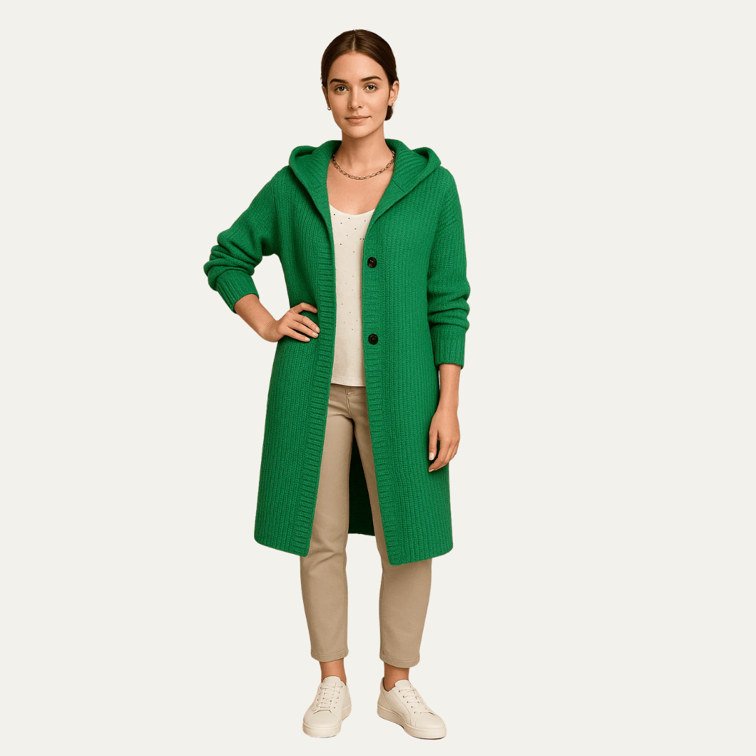 Women’s Ribbed Hooded Knit Coat