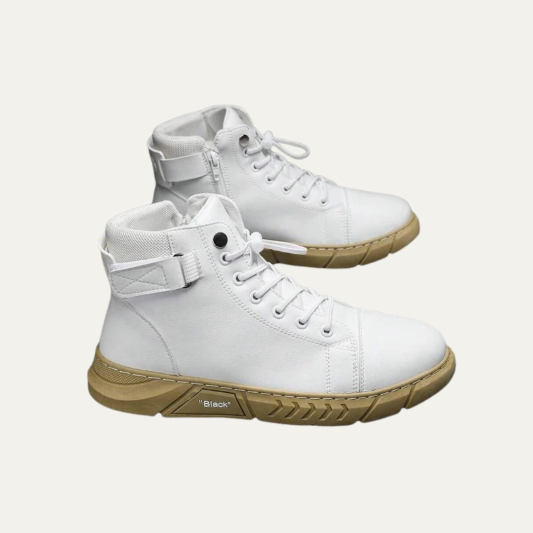 Men’s High Top Sneaker Boot with Strap and Lug Sole