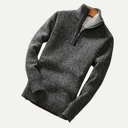 Men’s Refined Mock Neck Quarter Zip Sweater