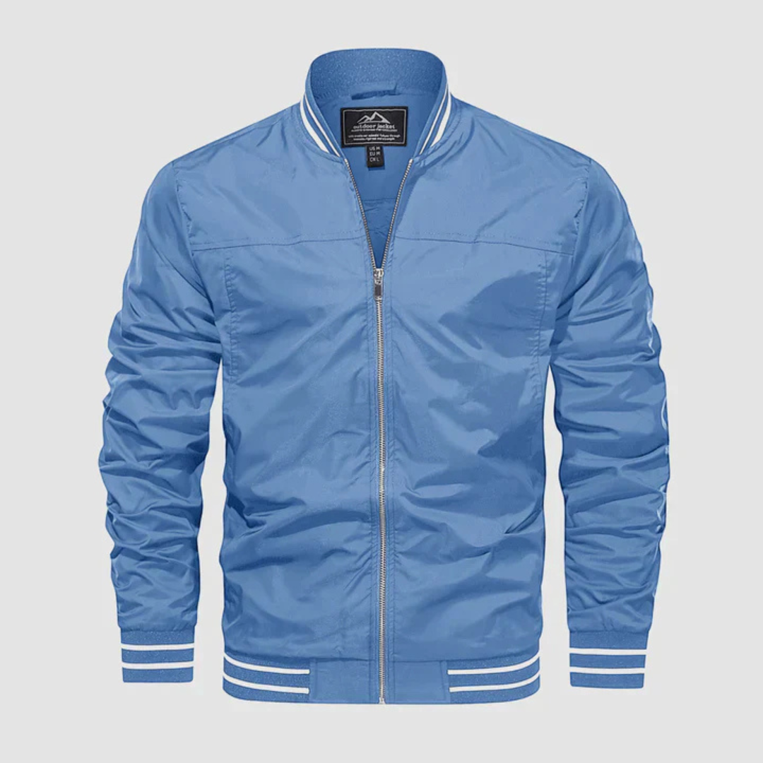 Men’s Classic Striped Trim Bomber Jacket