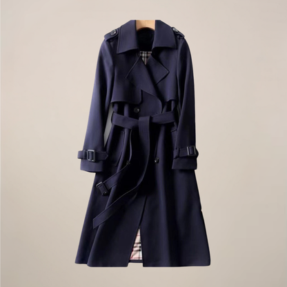 Women’s Classic Belted Trench Coat – Timeless Double-Breasted Design