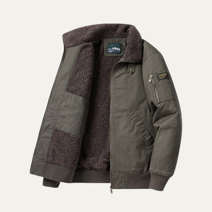Men’s Fleece Lined Aviator Bomber Jacket
