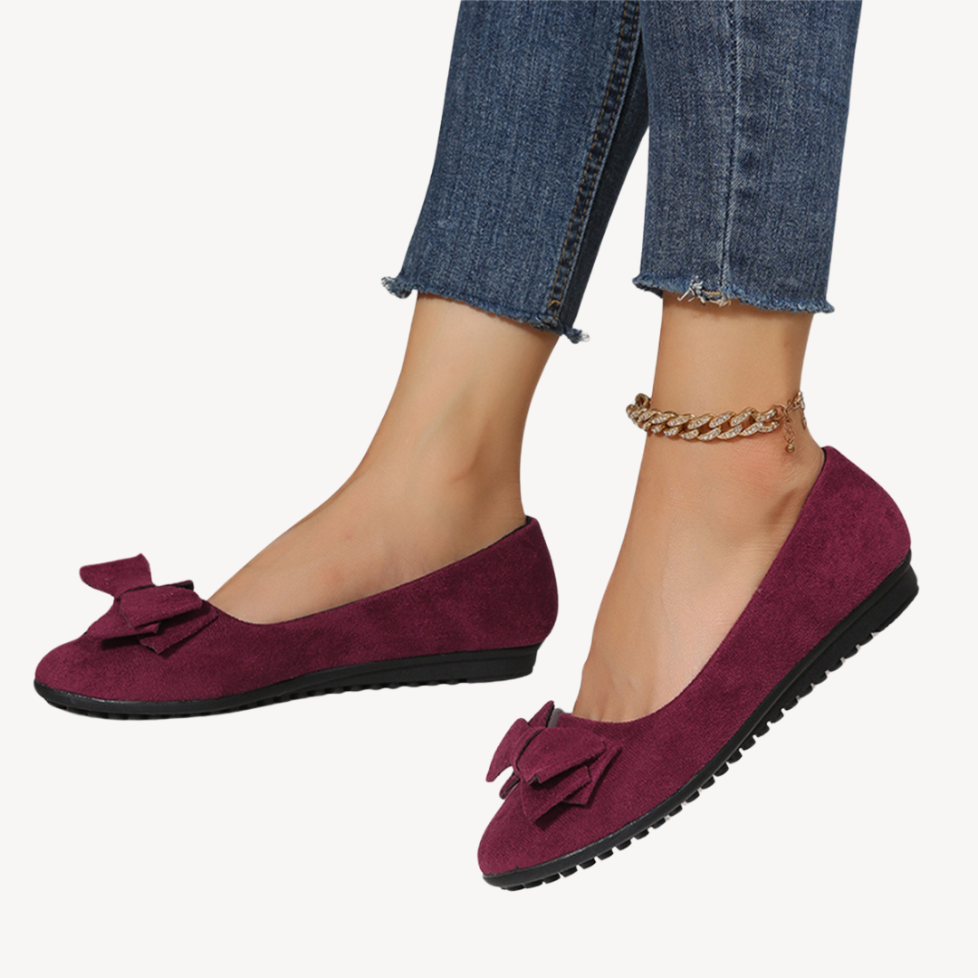 Women's Suede Bow Flats