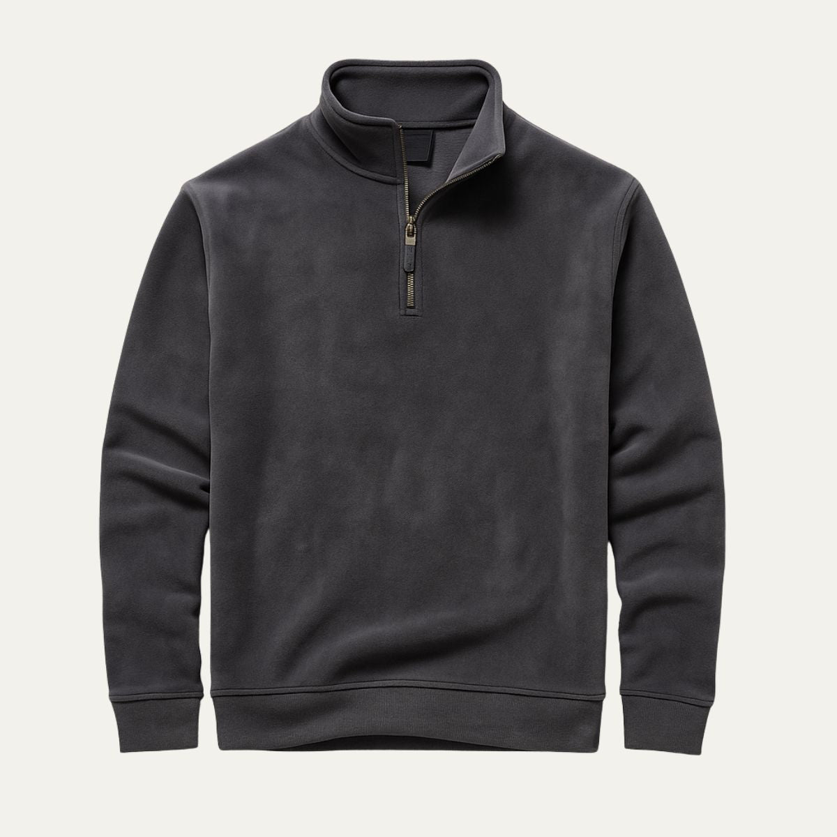 Men’s Textured Quarter Zip Stand Collar Pullover