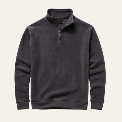 Men’s Textured Quarter Zip Stand Collar Pullover