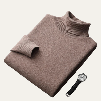 Men’s Smooth Knit Fitted Turtleneck Sweater