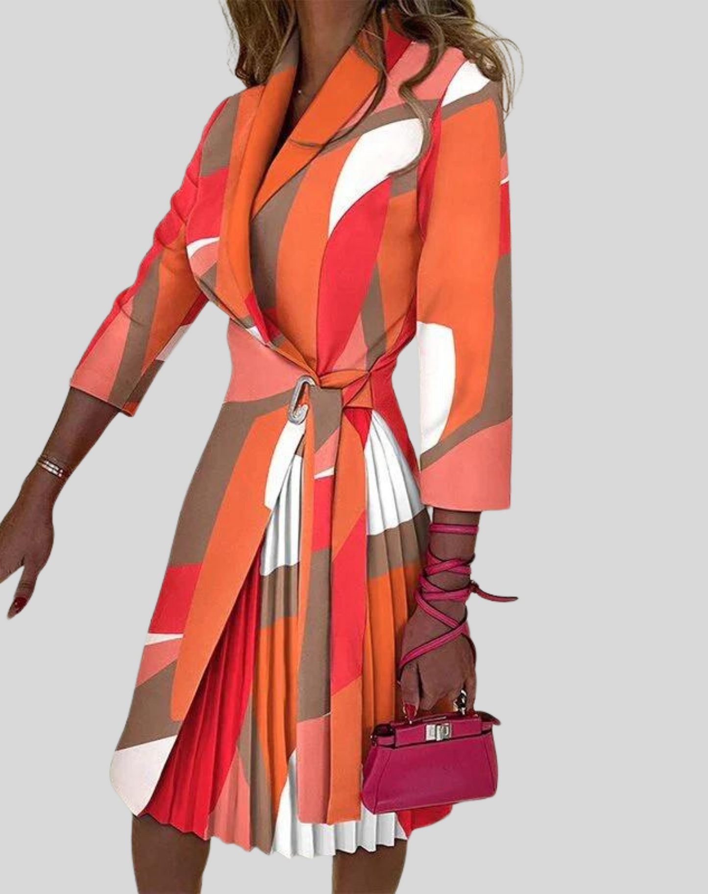 Colorful Belted Women's Blazer Dress