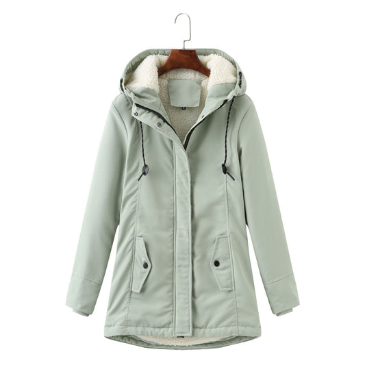 Warm Women's Parka Jacket with Fleece Hood - BritishElegance