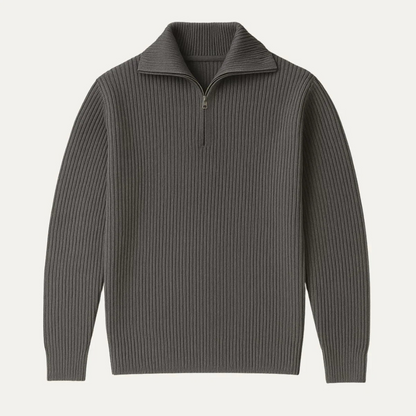 Men’s Wide Rib Quarter Zip Knit Sweater