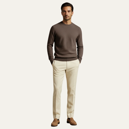 Men’s Fine Knit Classic Crew Neck Sweater