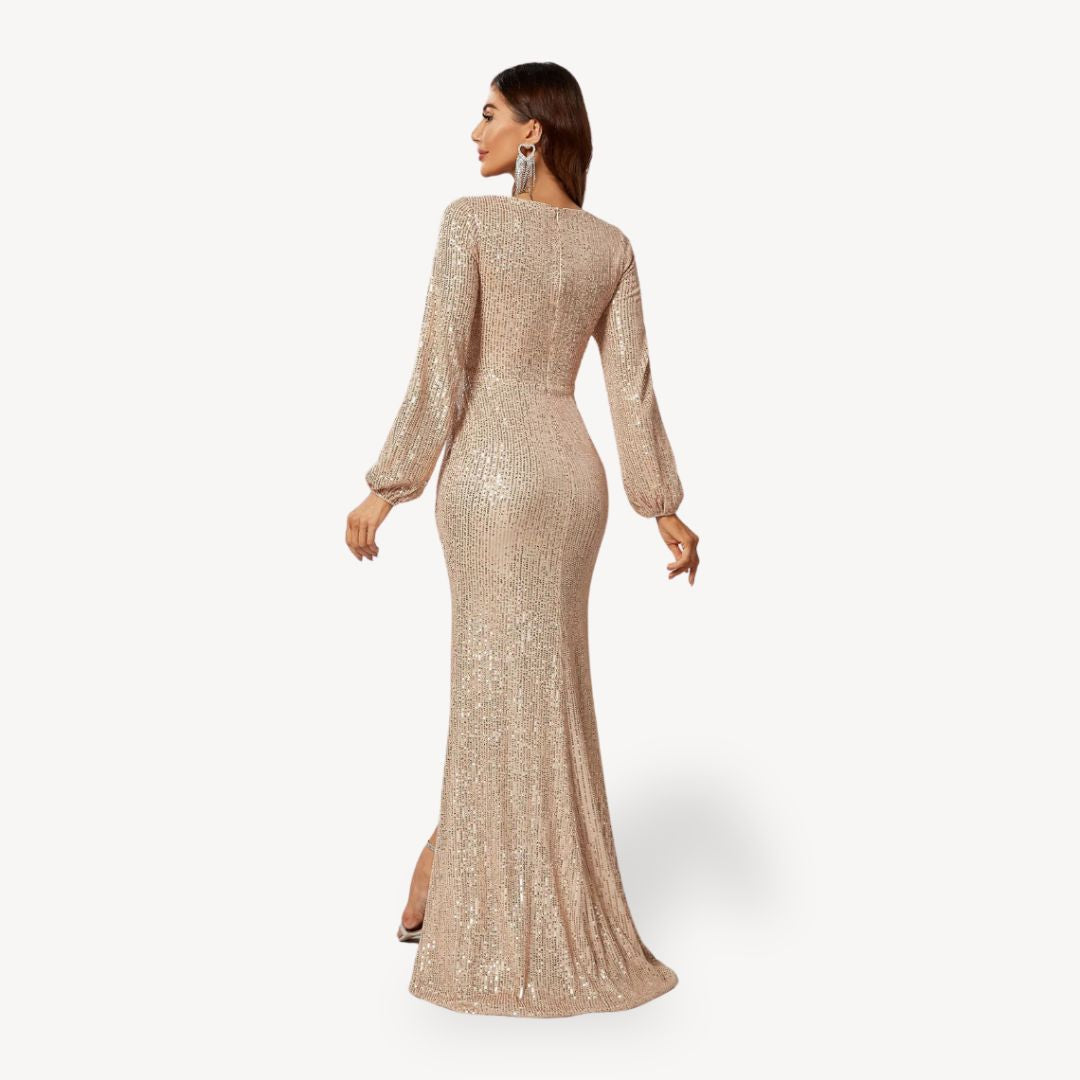 Women's Sequin Maxi Slit Dress