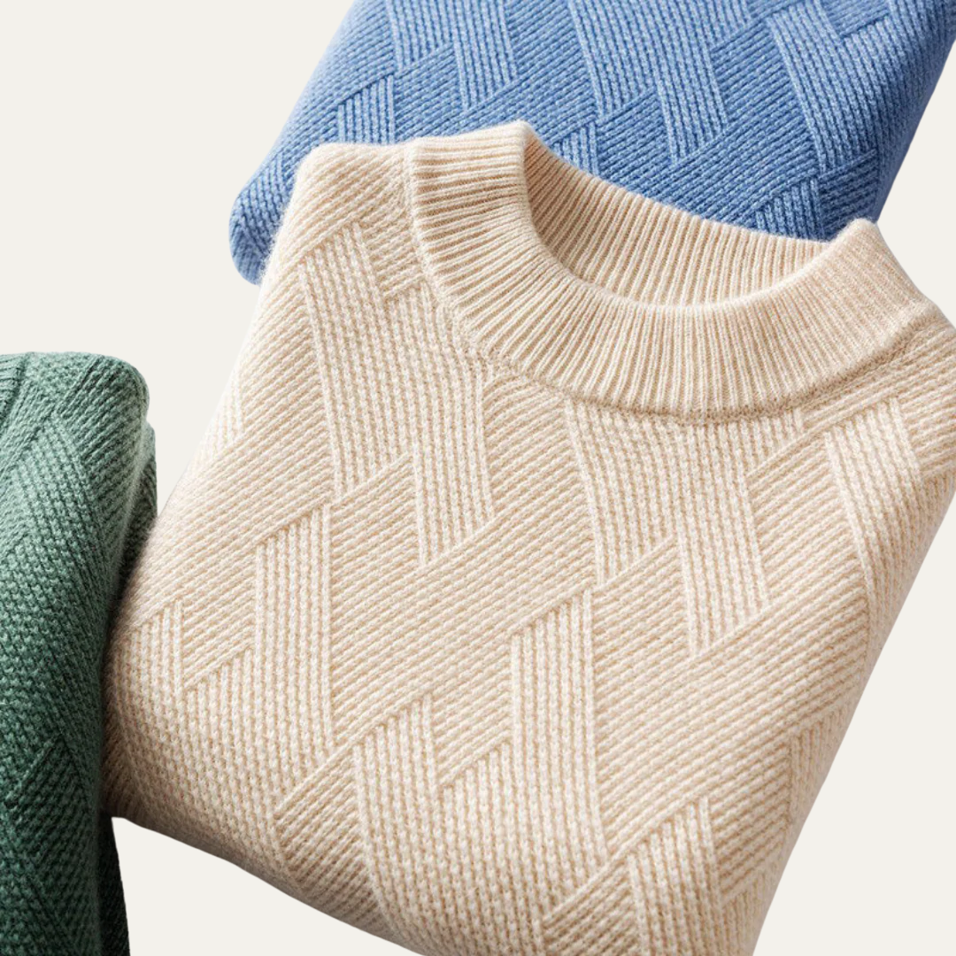 Men’s Geometric Knit Crew Neck Sweater
