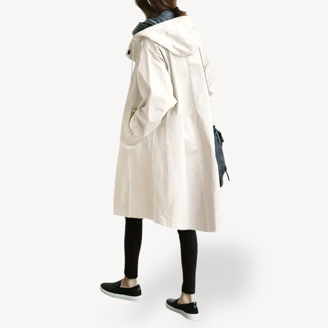 Women's Black Hooded Long Coat