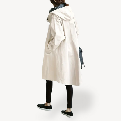 Women's Black Hooded Long Coat