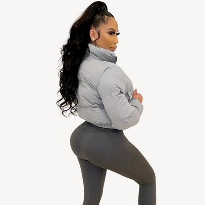 Women’s Cropped Puffer Zip Jacket