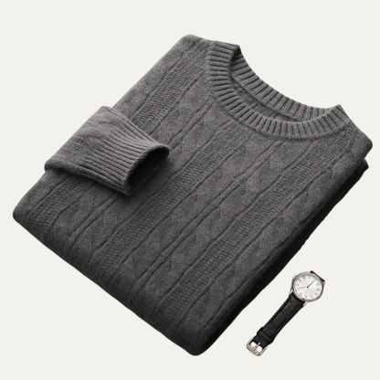 Men’s Classic Cable-Knit Crewneck Sweater