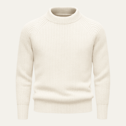 Men’s Raglan Sleeve Wide Ribbed Knit Sweater