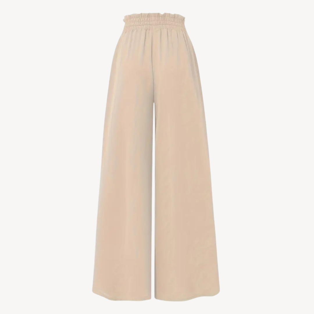 Wide-Legged Drawstring Trousers