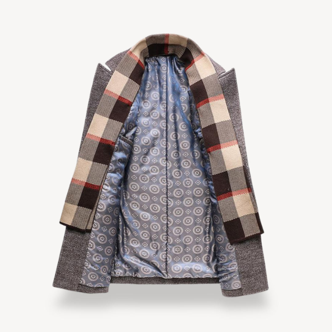 Wool Blend Trench Coat for Men