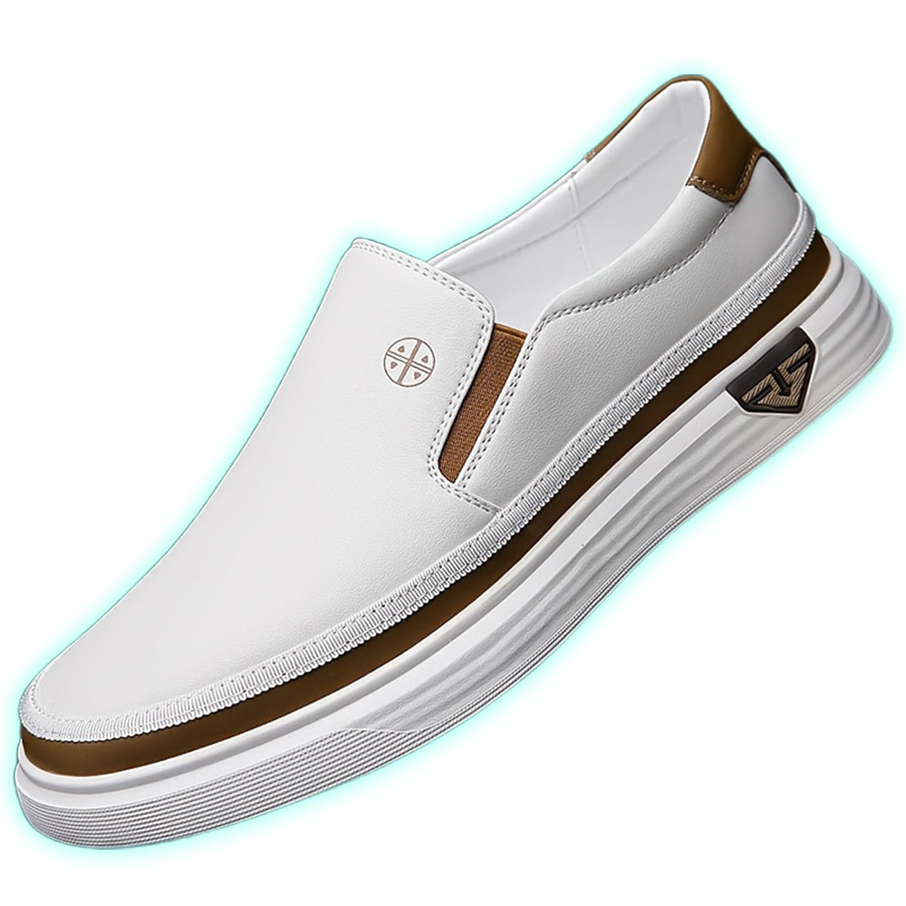 Jackson | Men’s Slip-On Loafers – White Casual Leather Sneakers