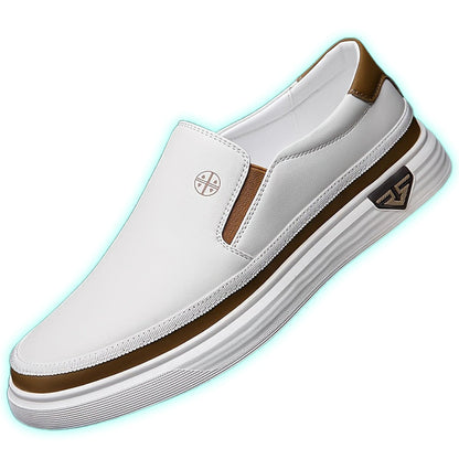 Jackson | Men’s Slip-On Loafers – White Casual Leather Sneakers