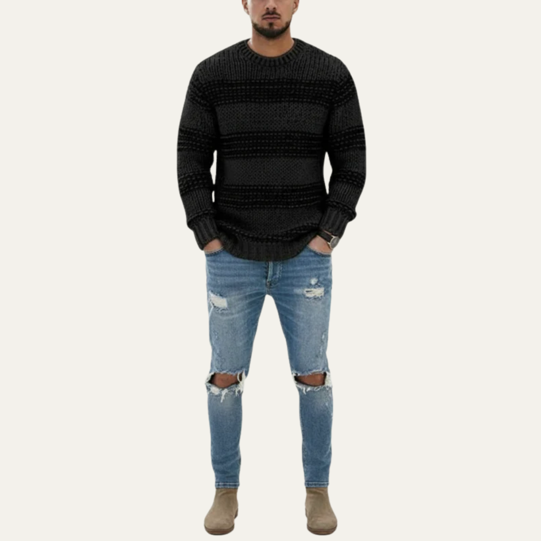 Men’s Chunky Striped Knit Sweater