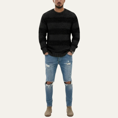 Men’s Chunky Striped Knit Sweater