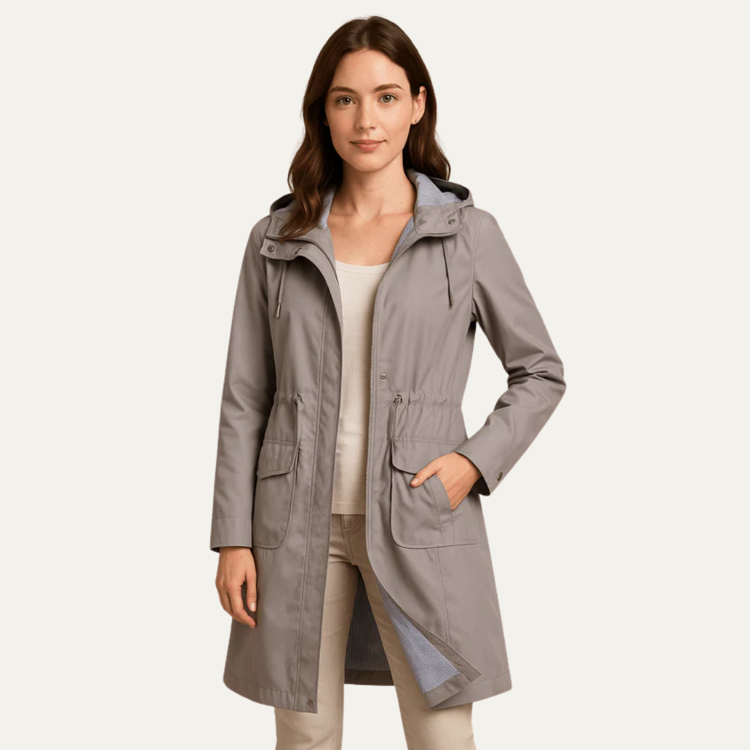 Women’s Drawstring Waist Hooded Anorak Jacket