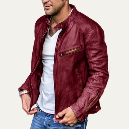Men’s Racer Style Faux Leather Jacket
