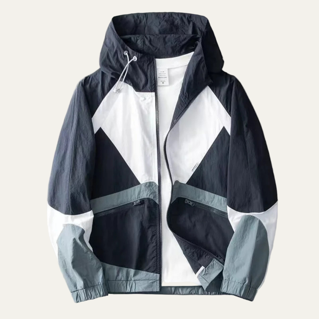 Men’s Lightweight Color Block Windbreaker Jacket