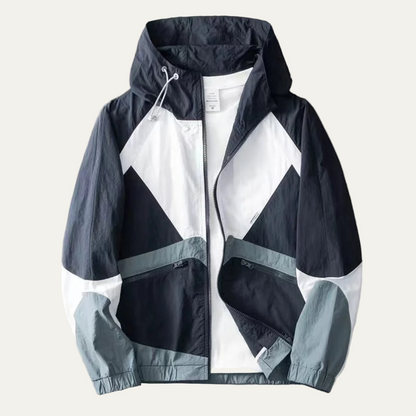 Men’s Lightweight Color Block Windbreaker Jacket