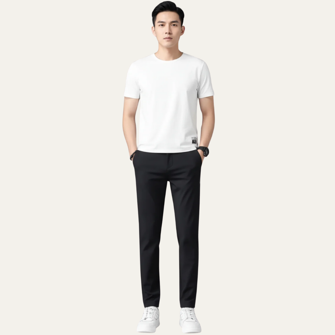 Men’s Slim Fit Flat Front Stretch Pants