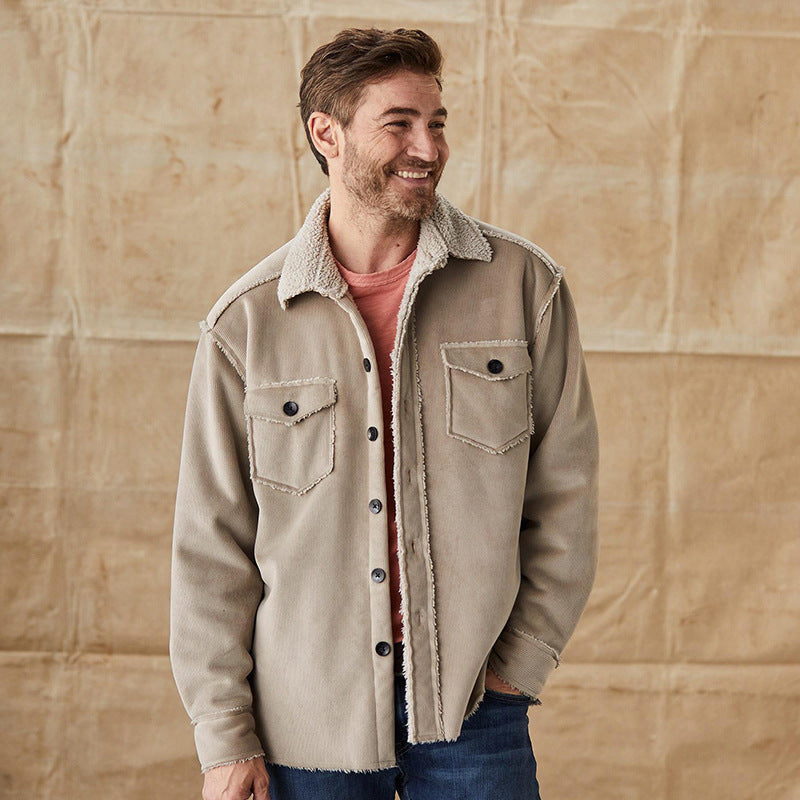 Classic Men's Corduroy Button Down Jacket - BritishElegance