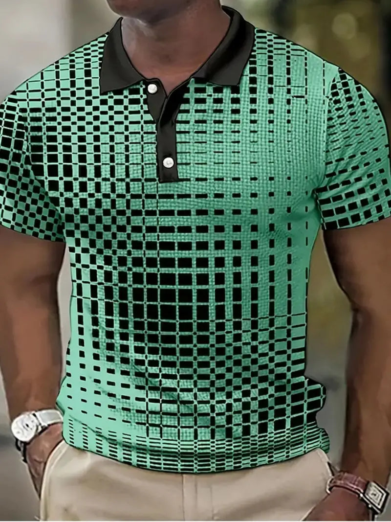 Golf shirt by David, short sleeve with contrasting lapel