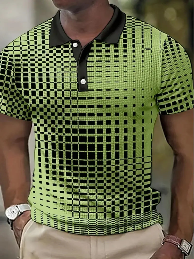 Golf shirt by David, short sleeve with contrasting lapel