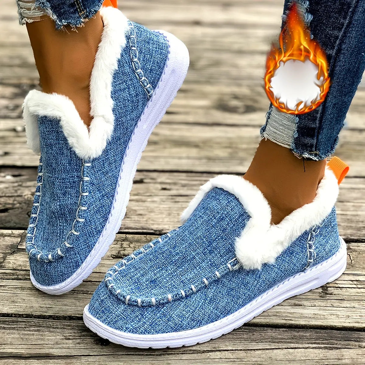 Velisse | Women’s Warm Slip-On Loafers – Plush, Lightweight & Cozy Winter Shoes