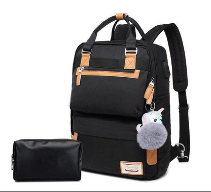 Stylish waterproof backpack for women with 15.6-inch laptop compartment
