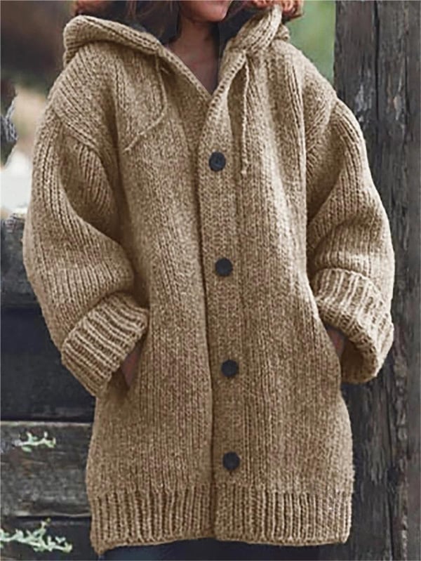 Cozy Oversized Women's Hooded Sweater Cardigan
